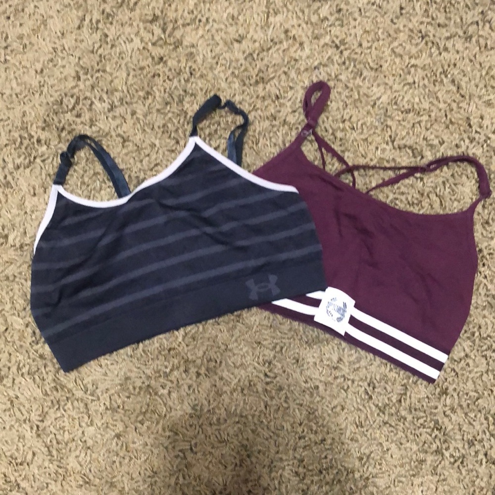 Under Armour and pink (brand) bralette
